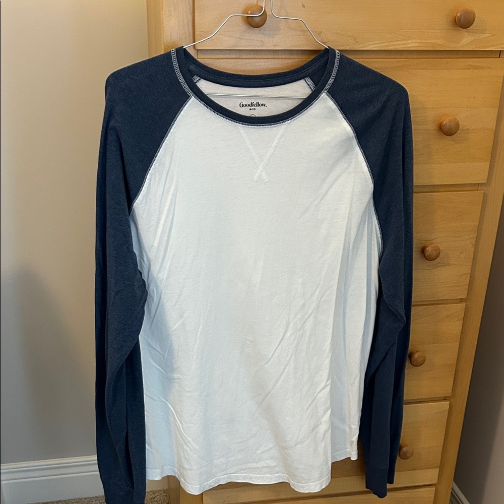 Goodfellow & Co Blue and White Raglan Tee